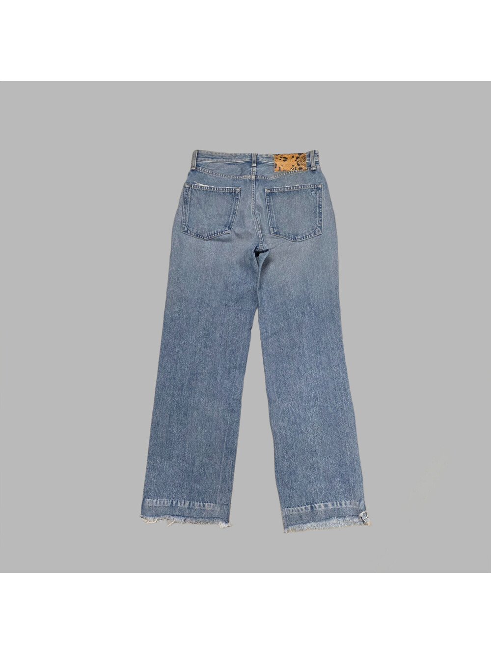 Rag & Bone Ruth Super High Rise Straight Leg Jeans in Derby Blue Wash 27 x 30
